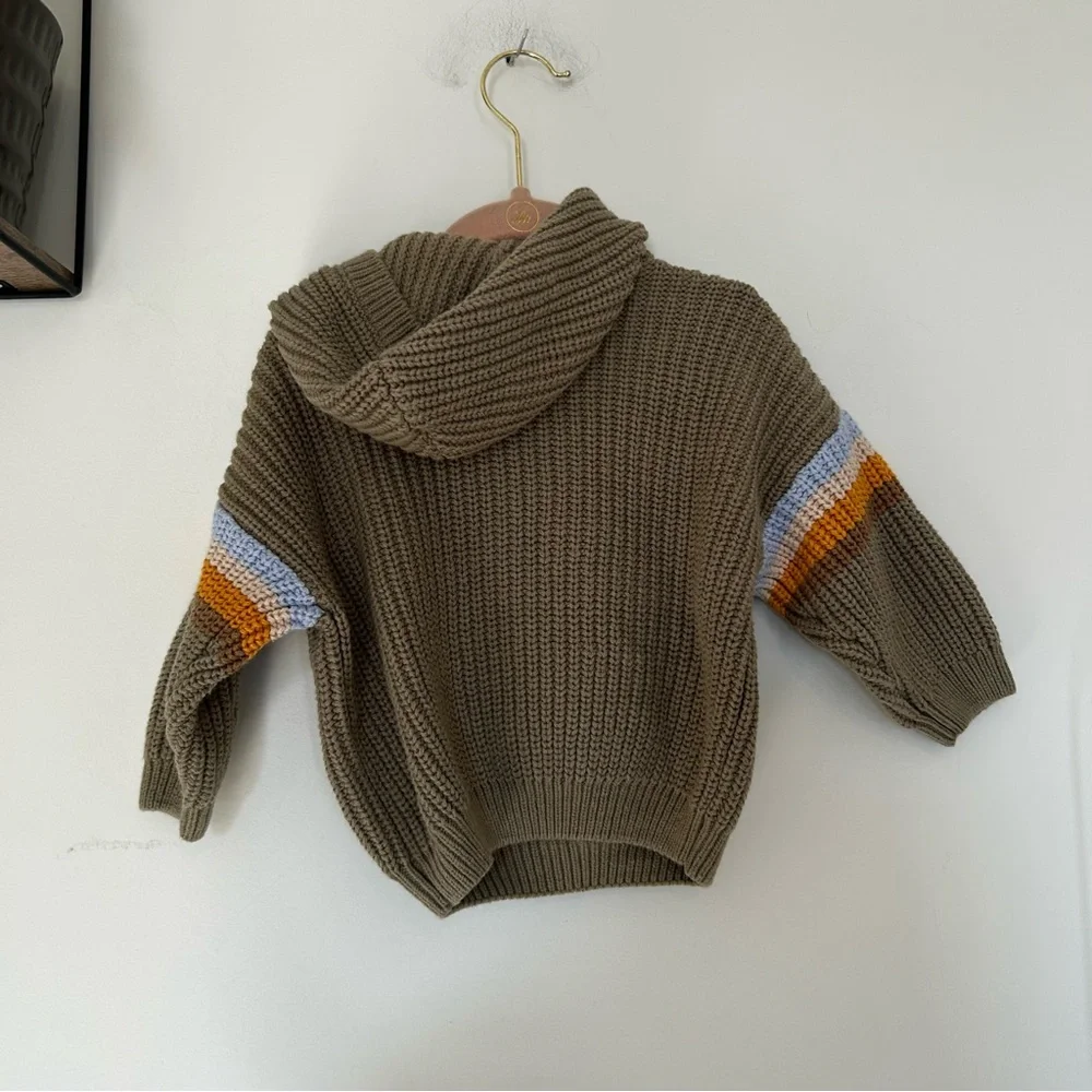 7 AM Enfant‎ Hooded Boxy Sweater Chunky Size 12-18 Months
